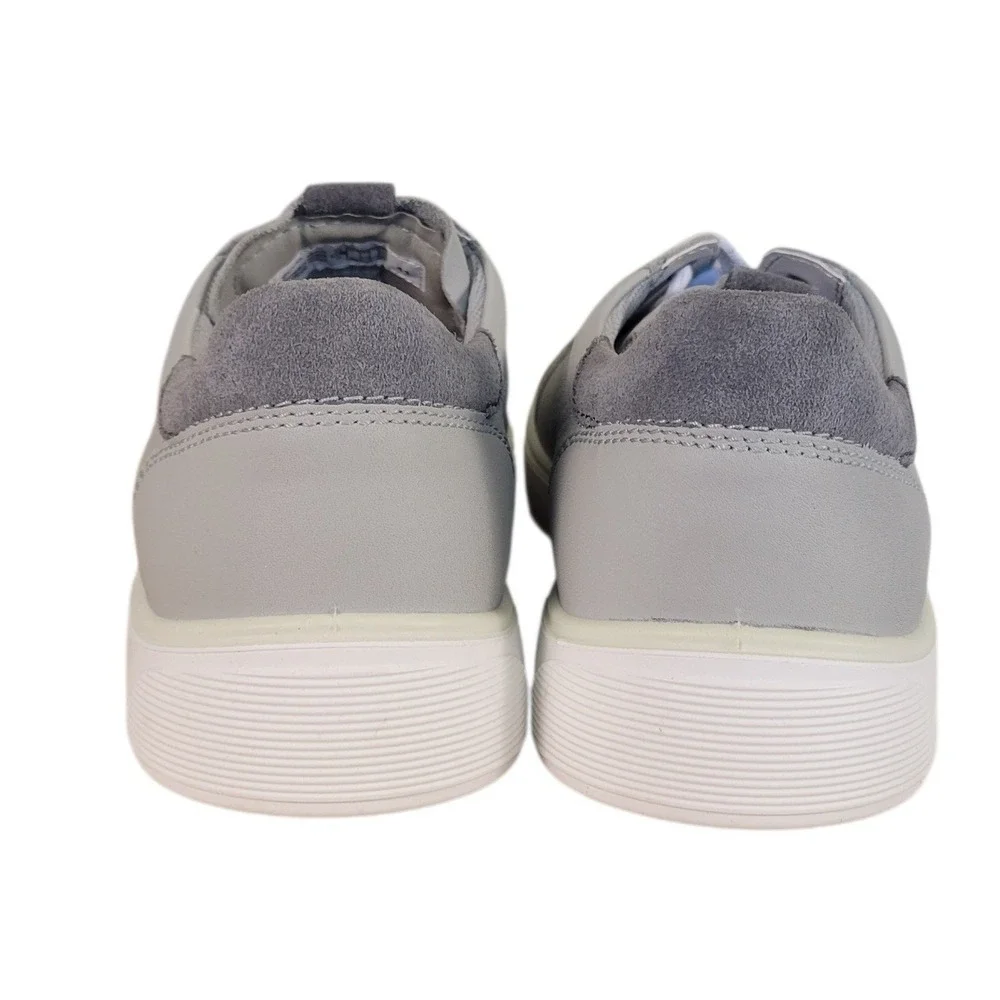 ECCO Mens Traytech Low Top Sneakers Grey Leather Lace Up Casual Sz 7.5 US G567